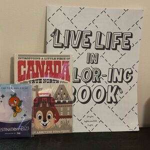 NWT Lug Disney D23 orange bird pin postcards and coloring book
